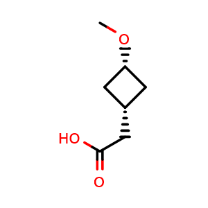 Chemical structure of cis-2-(3-methoxycyclobutyl)acetic acid , CAS 2154666-54-1, AChemBlock X184747