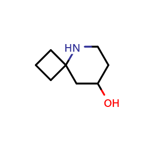 Chemical structure of 5-azaspiro[3.5]nonan-8-ol , CAS 1369162-15-1, AChemBlock X184791
