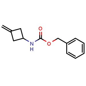 Chemical structure of benzyl N-(3-methylenecyclobutyl)carbamate , CAS 130368-98-8, AChemBlock X184798