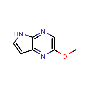 Chemical structure of 2-methoxy-5H-pyrrolo[2,3-b]pyrazine , CAS 1823381-89-0, AChemBlock X184803