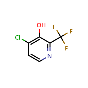 Chemical structure of 4-chloro-2-(trifluoromethyl)pyridin-3-ol , CAS 1227602-64-3, AChemBlock X184811