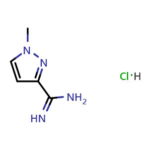 Chemical structure of 1-methylpyrazole-3-carboxamidine;hydrochloride , CAS 2089277-52-9, AChemBlock X184815