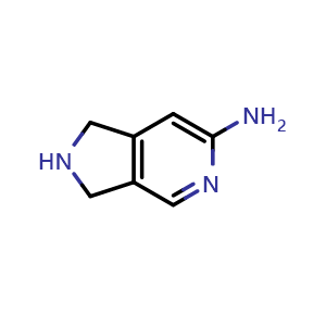 Chemical structure of 2,3-dihydro-1H-pyrrolo[3,4-c]pyridin-6-amine , CAS 1450723-53-1, AChemBlock X184822