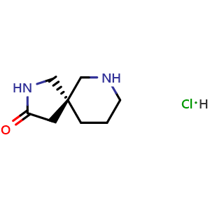 Chemical structure of (5R)-2,9-diazaspiro[4.5]decan-3-one;hydrochloride , CAS 2322689-54-1, AChemBlock X184854