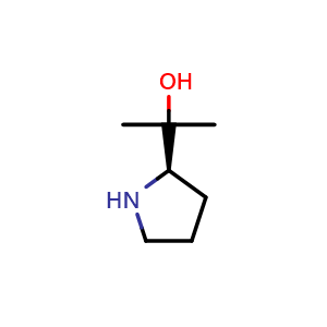 Chemical structure of 2-[(2R)-pyrrolidin-2-yl]propan-2-ol , CAS 113304-85-1, AChemBlock X184870