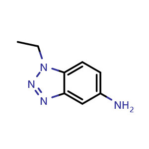 Chemical structure of 1-ethylbenzotriazol-5-amine , CAS 54883-85-1, AChemBlock X184886