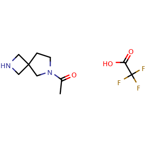 Chemical structure of 1-(2,6-diazaspiro[3.4]octan-6-yl)ethanone;2,2,2-trifluoroacetic acid , CAS 2378502-74-8, AChemBlock X184890