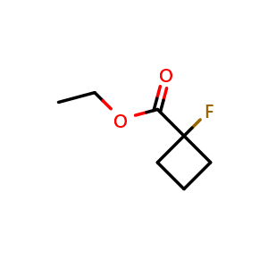 Chemical structure of ethyl 1-fluorocyclobutanecarboxylate , CAS 337-98-4, AChemBlock X184896