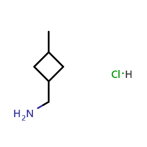 Chemical structure of (3-methylcyclobutyl)methanamine;hydrochloride , CAS 1445951-46-1, AChemBlock X184932