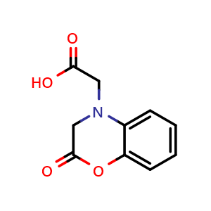 Chemical structure of 2-(2-oxo-3H-1,4-benzoxazin-4-yl)acetic acid , CAS 6243-07-8, AChemBlock X184983