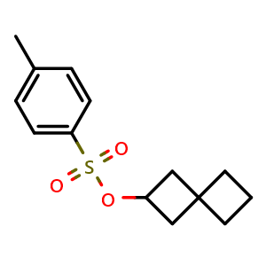 Chemical structure of spiro[3.3]heptan-2-yl 4-methylbenzenesulfonate , CAS 2757588-67-1, AChemBlock X184987