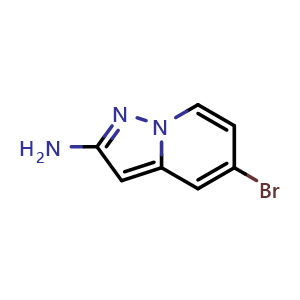 Chemical structure of 5-bromopyrazolo[1,5-a]pyridin-2-amine , CAS 1507592-34-8, AChemBlock X184992