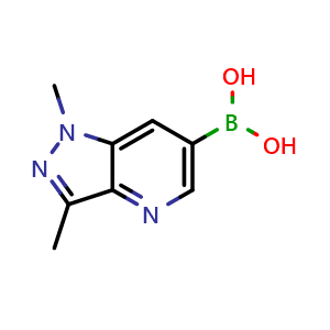 Chemical structure of (1,3-dimethylpyrazolo[4,3-b]pyridin-6-yl)boronic acid , CAS 1902976-97-9, AChemBlock X184995
