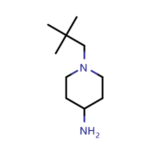 Chemical structure of 1-(2,2-dimethylpropyl)piperidin-4-amine , CAS 1014695-10-3, AChemBlock X184997
