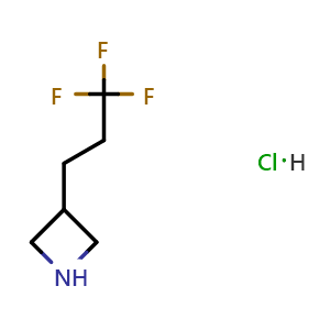 Chemical structure of 3-(3,3,3-trifluoropropyl)azetidine;hydrochloride , CAS 2089255-65-0, AChemBlock X185002