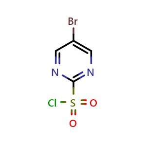 Chemical structure of 5-bromopyrimidine-2-sulfonyl chloride , CAS 1211591-80-8, AChemBlock X185014