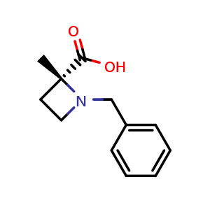 Chemical structure of (2R)-1-benzyl-2-methyl-azetidine-2-carboxylic acid , CAS 1821739-14-3, AChemBlock X185034