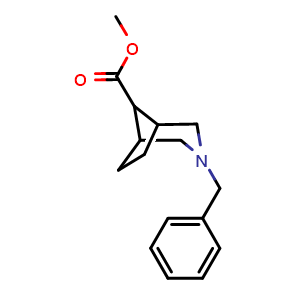 Chemical structure of methyl 3-benzyl-3-azabicyclo[3.2.1]octane-8-carboxylate , CAS 2089333-94-6, AChemBlock X185054