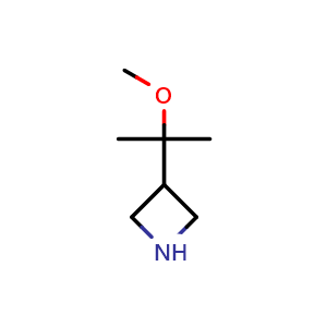 Chemical structure of 3-(1-methoxy-1-methyl-ethyl)azetidine , CAS 2303243-08-3, AChemBlock X185057