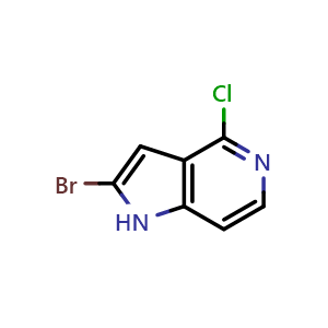 Chemical structure of 2-bromo-4-chloro-1H-pyrrolo[3,2-c]pyridine , CAS 1379356-94-1, AChemBlock X185059