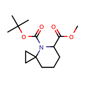 Chemical structure of O4-tert-butyl O5-methyl 4-azaspiro[2.5]octane-4,5-dicarboxylate , CAS 2112201-62-2, AChemBlock X185079