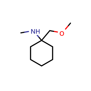 Chemical structure of 1-(methoxymethyl)-N-methyl-cyclohexanamine , CAS 1094072-01-1, AChemBlock X185082
