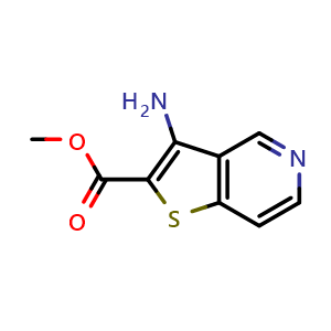 Chemical structure of methyl 3-aminothieno[3,2-c]pyridine-2-carboxylate , CAS 111042-92-3, AChemBlock X185097