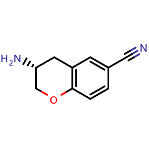 Chemical structure of (3R)-3-aminochromane-6-carbonitrile , CAS 1336424-05-5, AChemBlock X185099