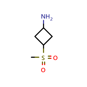 Chemical structure of 3-methylsulfonylcyclobutanamine , CAS 1824081-10-8, AChemBlock X185109