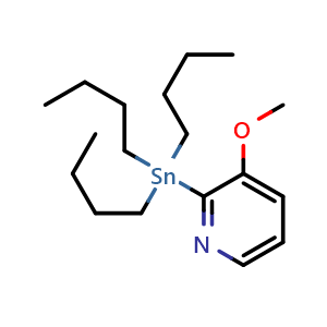 Chemical structure of tributyl-(3-methoxy-2-pyridyl)stannane , CAS 1094072-15-7, AChemBlock X185110