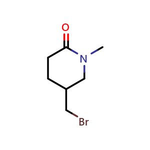 Chemical structure of 5-(bromomethyl)-1-methyl-piperidin-2-one , CAS 1824463-97-9, AChemBlock X185118