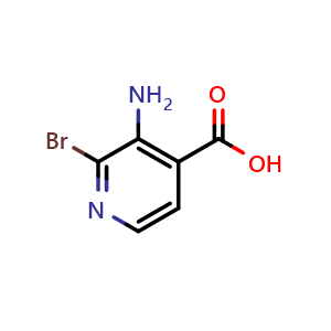 Chemical structure of 3-amino-2-bromo-pyridine-4-carboxylic acid , CAS 1269291-66-8, AChemBlock X185121