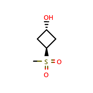 Chemical structure of trans-3-methylsulfonylcyclobutanol , CAS 2648940-74-1, AChemBlock X185127