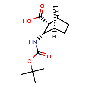 Chemical structure of rel-(1S,2R,3S,4R)-3-(tert-butoxycarbonylamino)norbornane-2-carboxylic acid , CAS 1212373-01-7, AChemBlock X185132