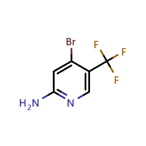 Chemical structure of 4-bromo-5-(trifluoromethyl)pyridin-2-amine , CAS 1227599-92-9, AChemBlock X185153