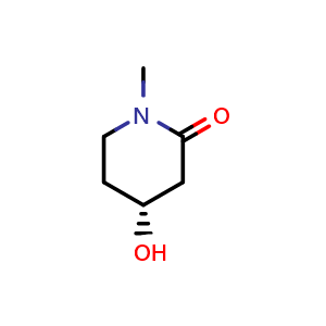 Chemical structure of (4R)-4-hydroxy-1-methyl-piperidin-2-one , CAS 2758915-52-3, AChemBlock X185156