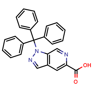 Chemical structure of 1-tritylpyrazolo[3,4-c]pyridine-5-carboxylic acid , CAS 2007909-69-3, AChemBlock X185175