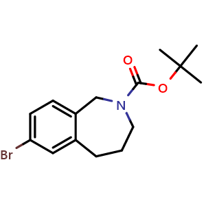 Chemical structure of tert-butyl 7-bromo-1,3,4,5-tetrahydro-2-benzazepine-2-carboxylate , CAS 740842-89-1, AChemBlock X185181