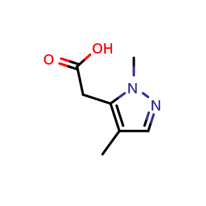 Chemical structure of 2-(2,4-dimethylpyrazol-3-yl)acetic acid , CAS 1071814-38-4, AChemBlock X185200