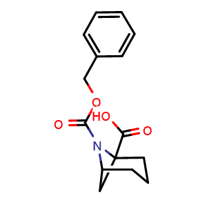 Chemical structure of 6-benzyloxycarbonyl-6-azabicyclo[3.1.1]heptane-1-carboxylic acid , CAS 2757916-78-0, AChemBlock X185209