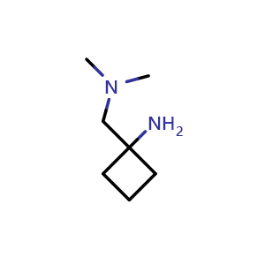Chemical structure of 1-[(dimethylamino)methyl]cyclobutanamine , CAS 1520929-80-9, AChemBlock X185216