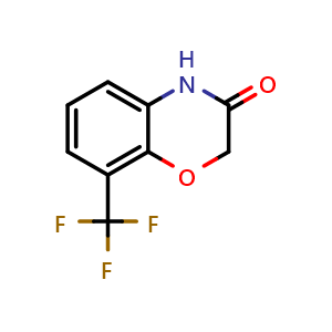 Chemical structure of 8-(trifluoromethyl)-4H-1,4-benzoxazin-3-one , CAS 1187984-10-6, AChemBlock X185222
