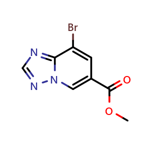 Chemical structure of methyl 8-bromo-[1,2,4]triazolo[1,5-a]pyridine-6-carboxylate , CAS 1355170-70-5, AChemBlock X185225