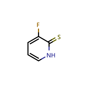 Chemical structure of 3-fluoro-1,2-dihydropyridine-2-thione , CAS 865663-90-7, AChemBlock X185240