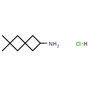 Chemical structure of 6,6-dimethylspiro[3.3]heptan-2-amine;hydrochloride , CAS 2247107-82-8, AChemBlock X185244