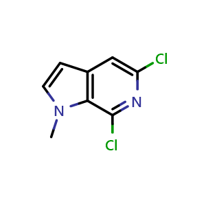 Chemical structure of 5,7-dichloro-1-methyl-pyrrolo[2,3-c]pyridine , CAS 1473401-71-6, AChemBlock X185293