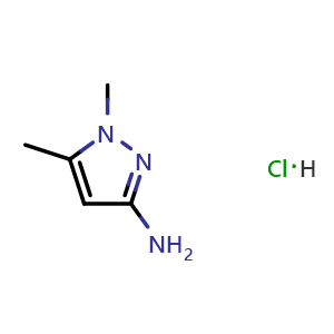 Chemical structure of 1,5-dimethylpyrazol-3-amine;hydrochloride , CAS 1431965-39-7, AChemBlock X185306