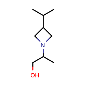 Chemical structure of 2-(3-isopropylazetidin-1-yl)propan-1-ol , CAS 1564720-00-8, AChemBlock X185318
