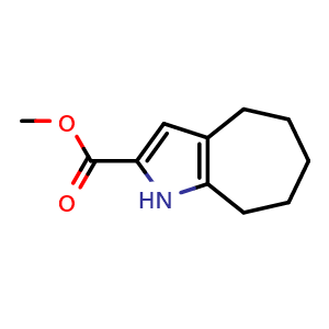 Chemical structure of Methyl 1,4,5,6,7,8-hexahydrocyclohepta[b]pyrrole-2-carboxylate , CAS 100445-46-3, AChemBlock X185393
