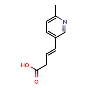 Chemical structure of 4-(6-Methyl-3-pyridinyl)-3-butenoic acid , CAS 1005327-65-0, AChemBlock X185398
